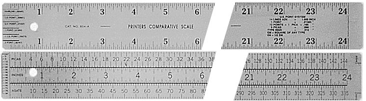 604-A - Stainless Steel 24 Printers Comparative Two-Sided Ruler  [AHG-604A24] : GWJ Company, Better Pricing, Extensive Variety of Supplies &  Tools for The Printer