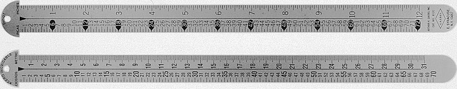 #612-H - Stainless Steel Two-Sided Line Gauges - Point-Inches/Metric ...