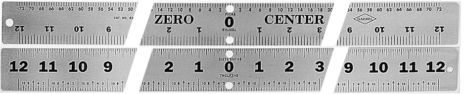 627 - Stainless Steel 36 Two-Sided Zero-Center Ruler - Inch-inch/Inch-Pica  [AHG-62736] : GWJ Company, Better Pricing, Extensive Variety of Supplies &  Tools for The Printer